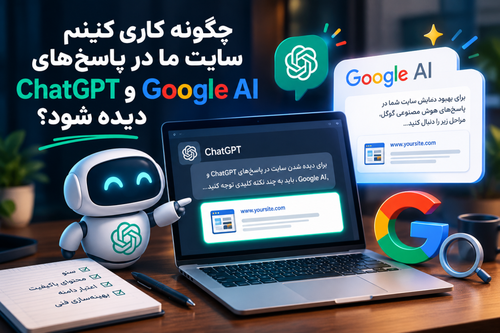 نمایش سایت در پاسخ های chatgpt و google ai